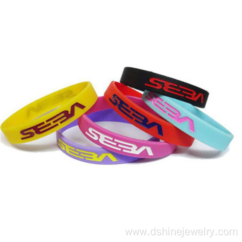 Printed Silicone Wristband Multi Colors Energy Bracelet